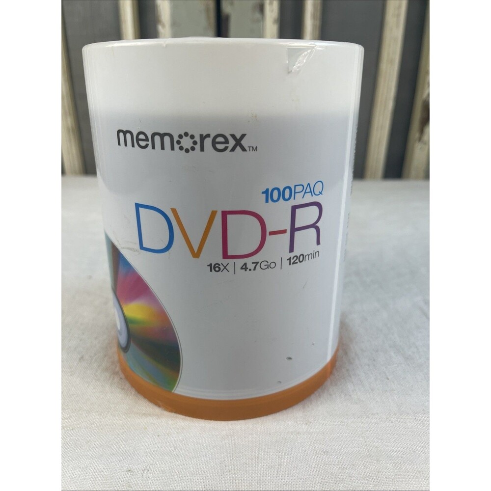 Memorex DVD+R 16X 4.7GB 120min 100 Pack Spindle New Factory Sealed